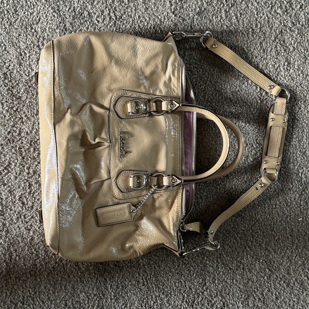 Coach Beige Leather Satchel